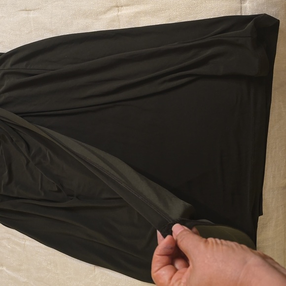 Anne Klein Dark Military Green Midi Dress with Gold Buckle - Picture 11 of 11